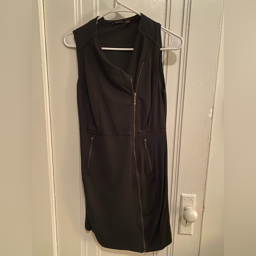 Zip up black dress